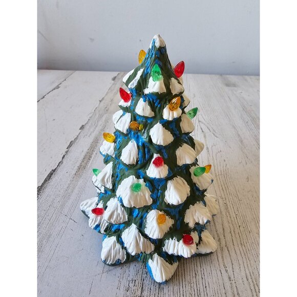 Vintage plaster light tree unique village Xmas decor - Picture 2 of 10